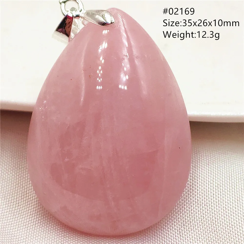 Natural Red Rose Quartz Pendant Necklace Jewelry Madagascar Rose Quartz Gift Water Drop Bead For Women Men Love Stone AAAAAA