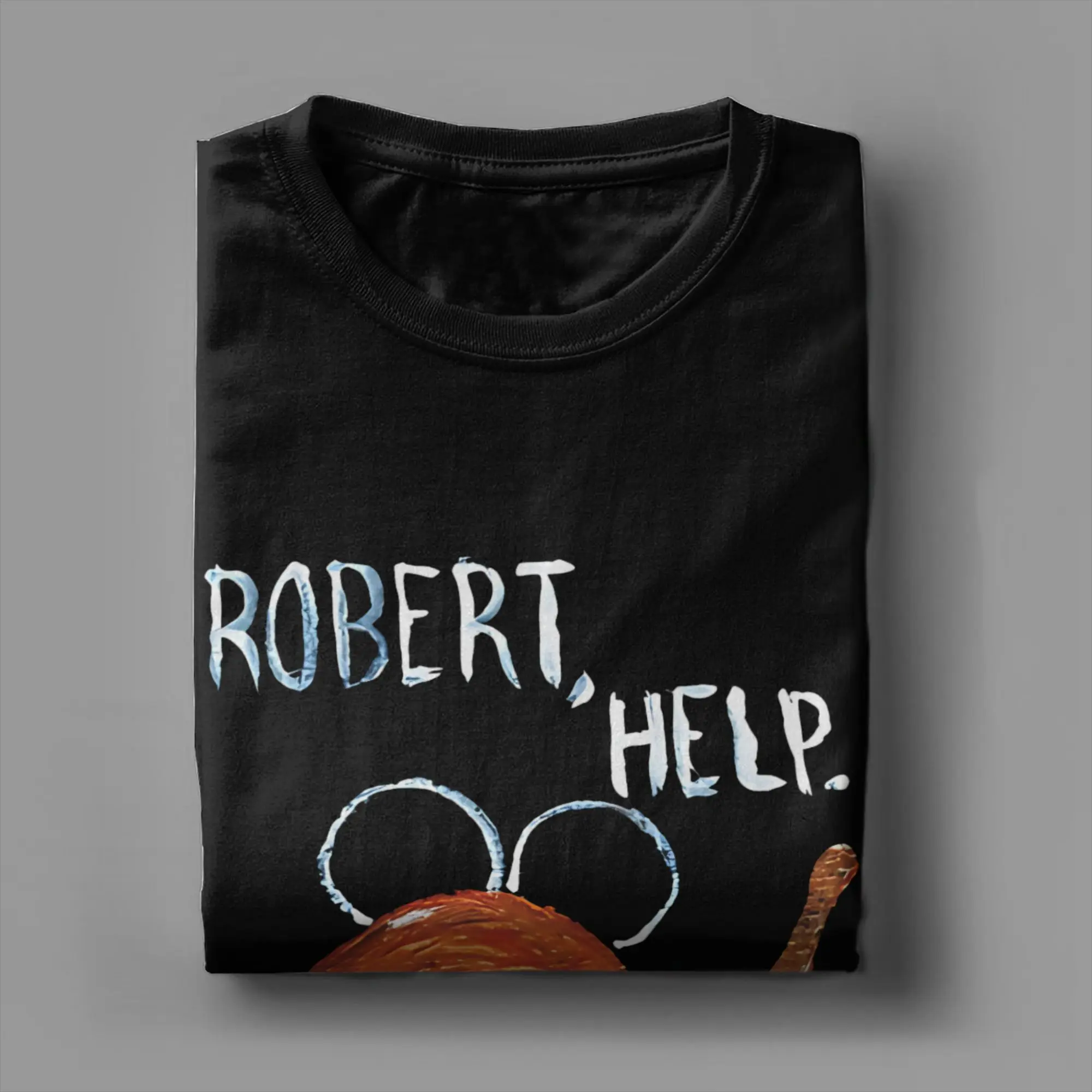 تي شيرت Harajuku Robert Help Marcus the Worm تي شيرت رجالي قطني بأكمام قصيرة ورقبة مستديرة ملابس صيفية