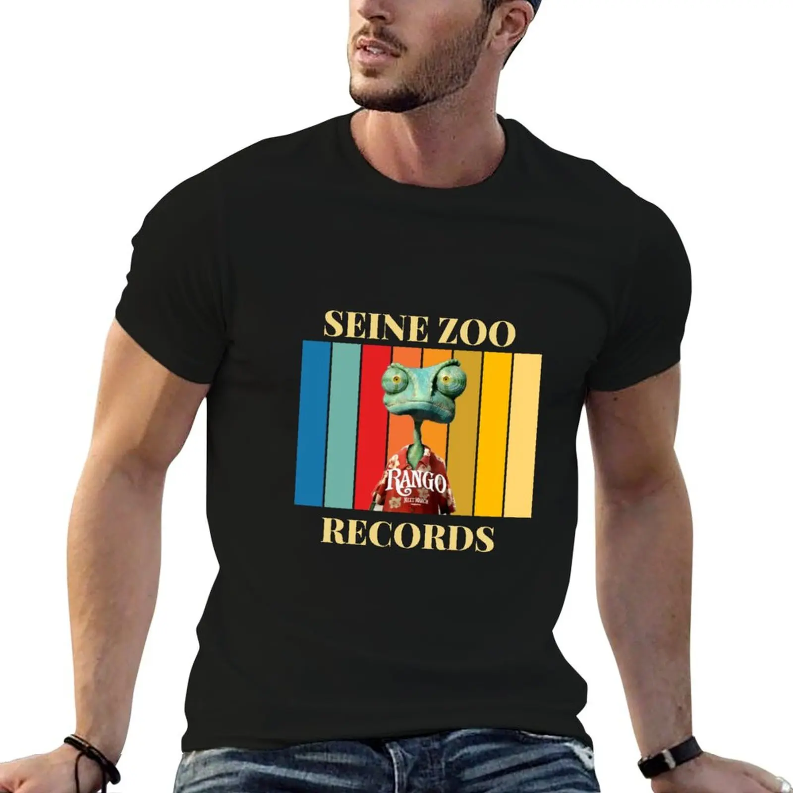 Seine Zoo Records T-Shirt Stylish Print Short Sleeve Tee