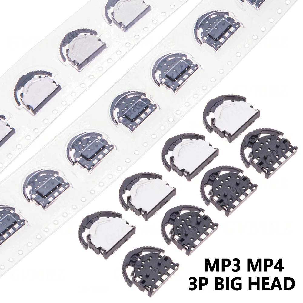 10PCS MP3 MP4 3P Big Head 3P SMD 3-Pin Tripod Thumbwheel Toggle Switch for Phone