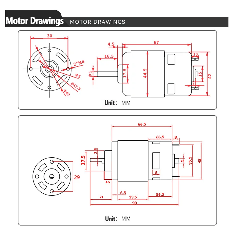 30W DC Permanent Magnet DC High Speed Motor 12V 24V Round Shaft/D-Shaft CW CCW Adjustable Speed For Electric Tools 775