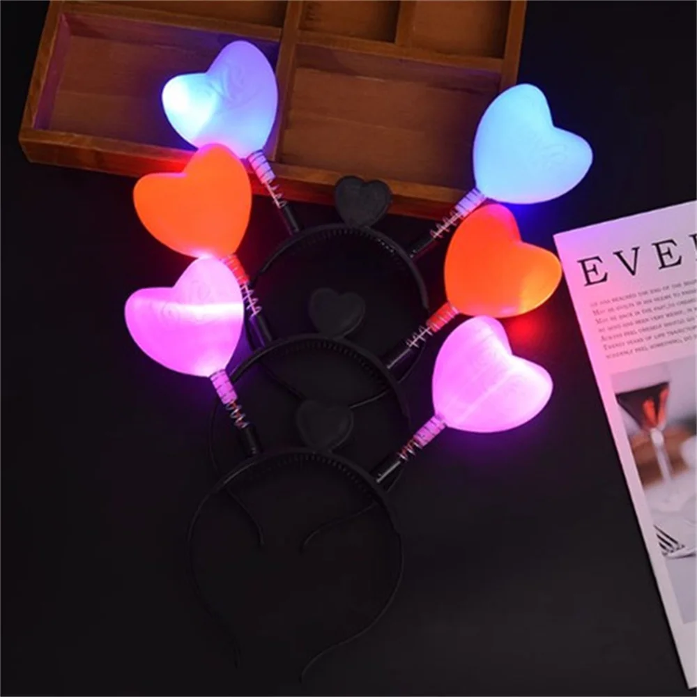 Luminous LED Love Flash Headband Hair Hoop Band Ornament Girl Dress Decoration Easter Cosplay