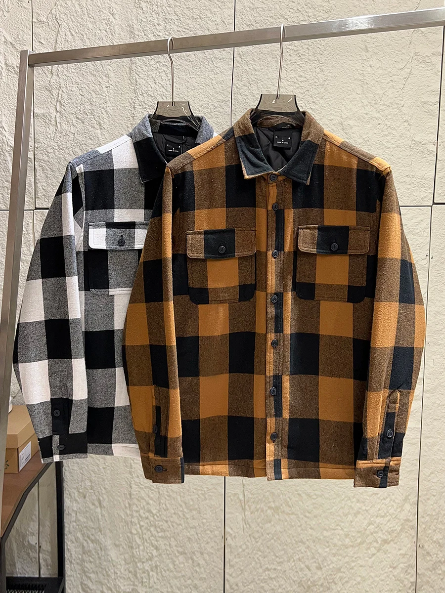 

Thickened Cotton Shirt for Men Casual Plaid Workwear Autumn Winter Warm Long Sleeve Button up Casual Wear Chinese Style
