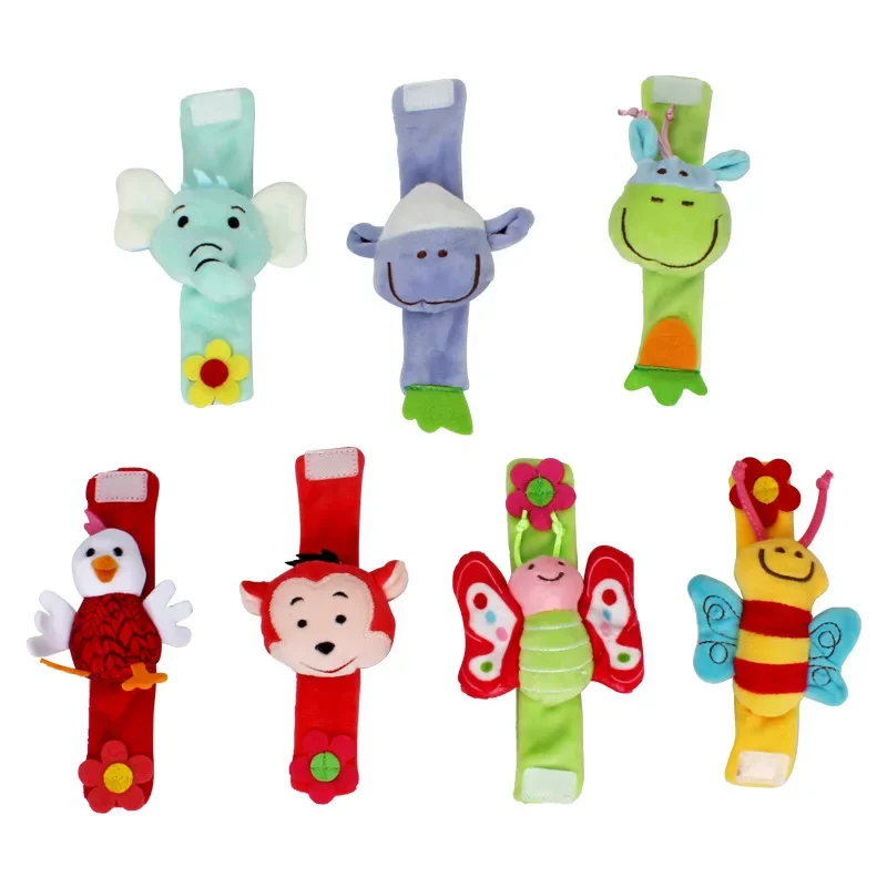 

Soft Baby Rattle Toys Wrist Foot Sock Hand Arm Leg Ankle Handheld Rattles for Infants Sensory Plush Animal Toys for Newborn Gift