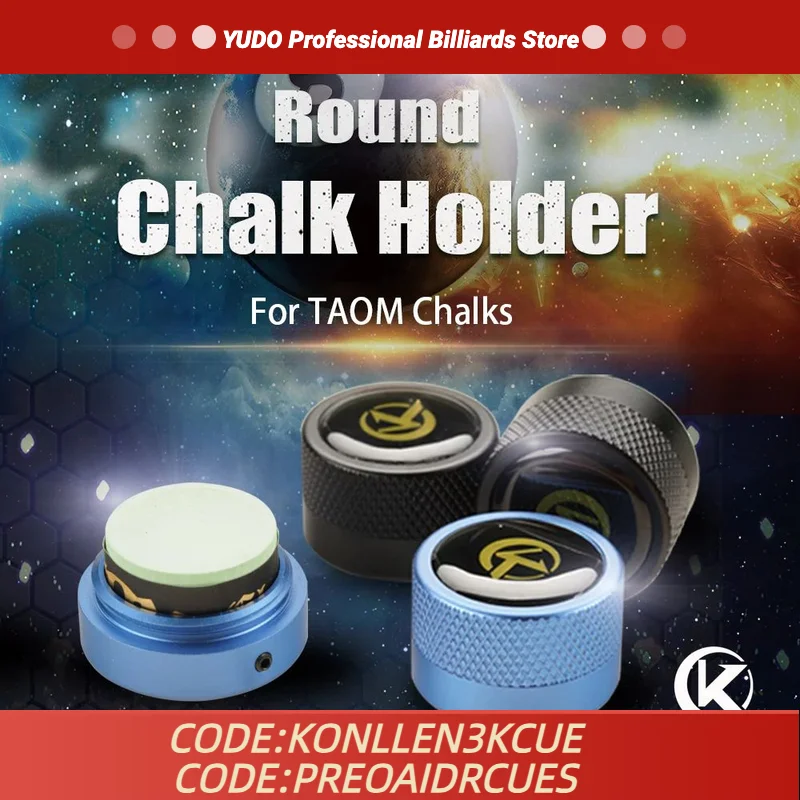 

KONLLEN Round Pool Cue Taom Chalk Holder-Portable Metal Cue Chalk Holder Case for Billiard Carom Cue Snooker Sports Accessories