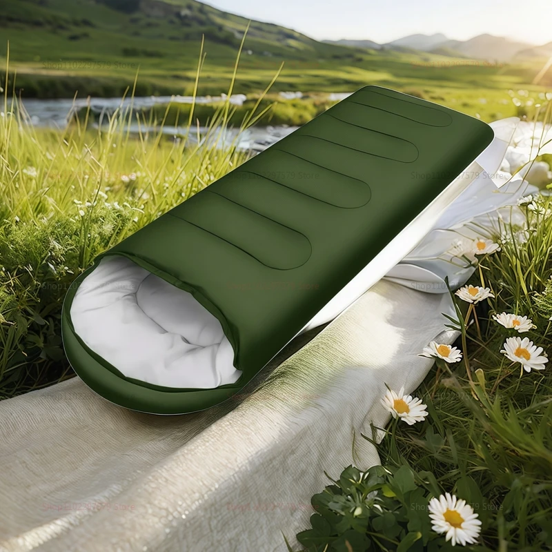 Portable camping sleeping bag for hiking outdoor travel zippered sleeping bag, lightweight sleeping bag for both men and women