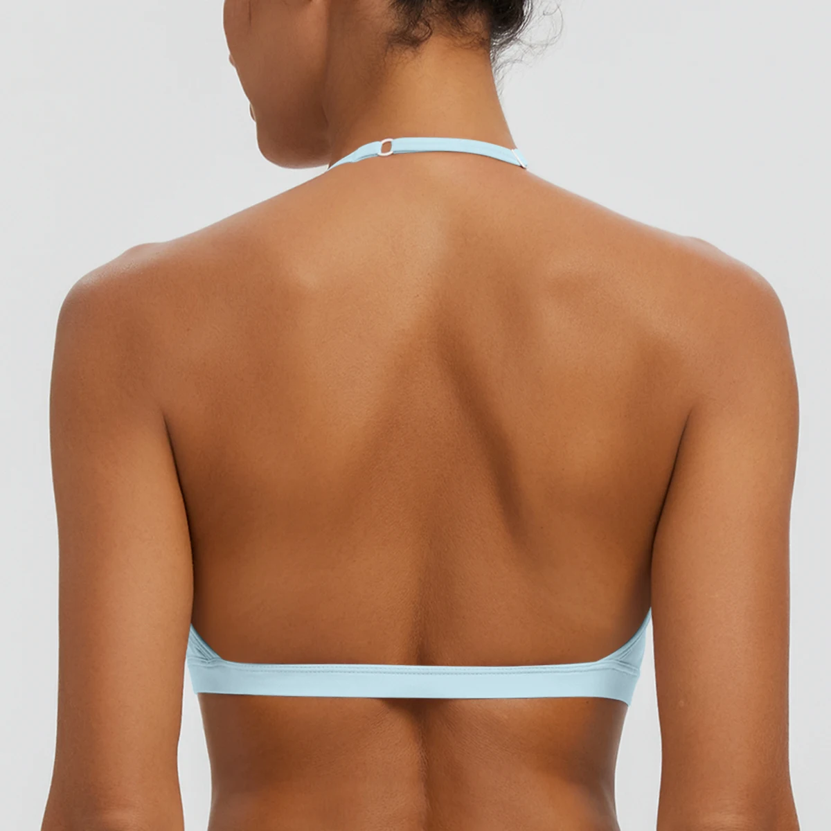 Damen-Sommer-Tanktops, einfarbig, mit Raffung, Yoga-BH, sexy, schöner Rücken, dünne Schulterträger, Sport-BH, Fitness-BH, Lauf-BH – Detail 14