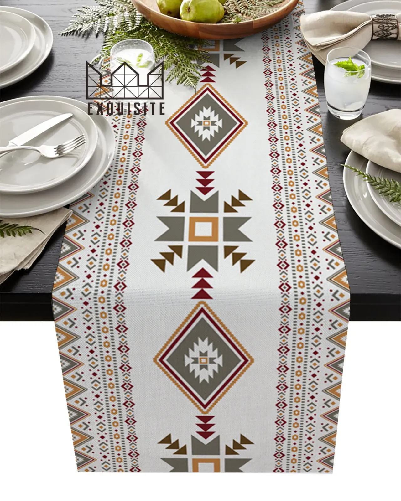 Native Tribal Totem Of Southwest America Bohemian Wind Table Runner Wedding Decoration Tablecloth Kitchen Dining Placemat