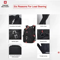 SWISS 17' Laptop Backpack Waterproof USB Charge Port Swiss-style Multifunctional Rucksack Schoolbag Mochila Hiking Travel Bag - Image 3