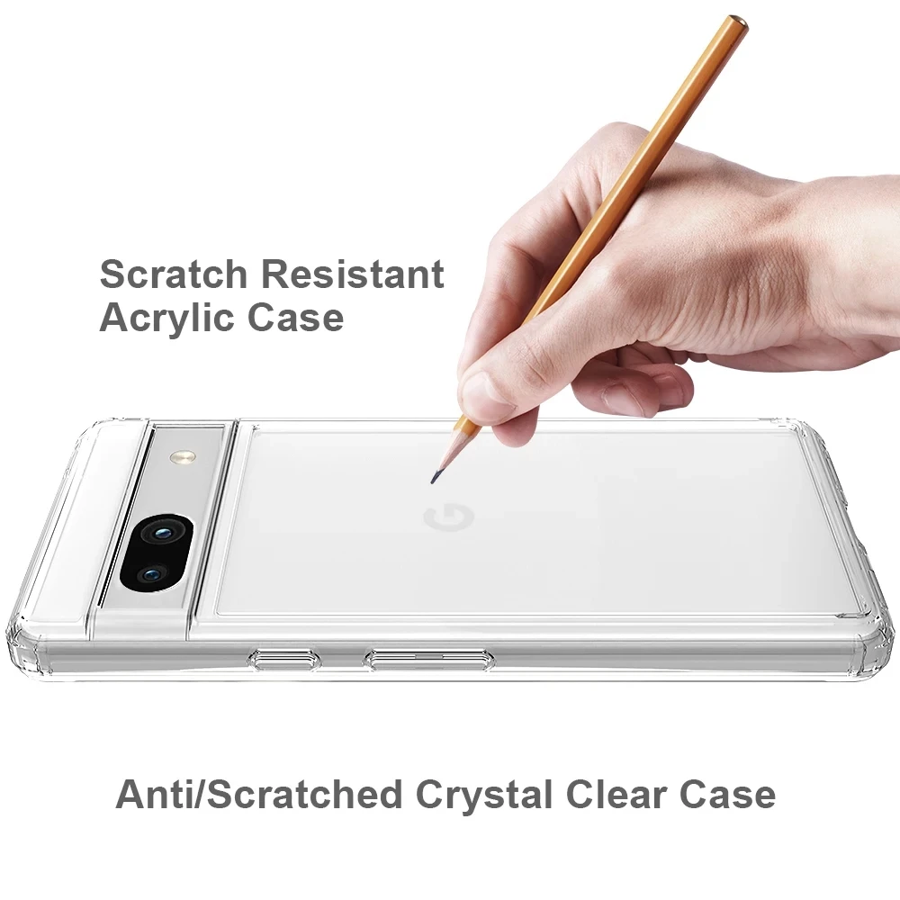 New For Google Pixel 9 8 7 6 9 Pro XL 8A 7A 6A Hybrid Shockproof Cover With Acrylic Crystal Clear Hard Back Shell