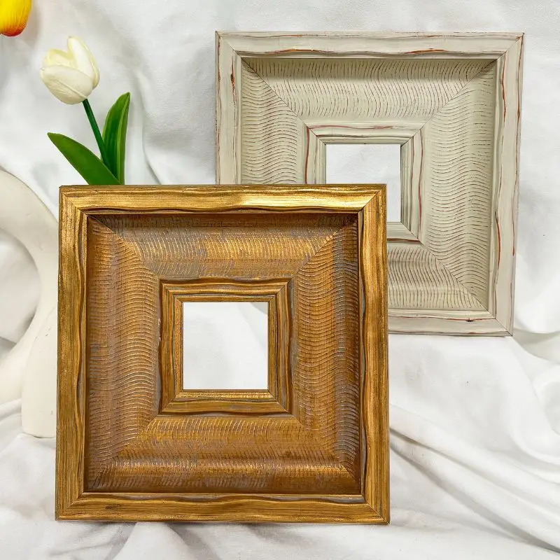 Retro High Quality Solid Wood Picture Frame Golden Picture Frame Vintage Frames for Photos Wall Decor Birthday Gift Wall Hanging