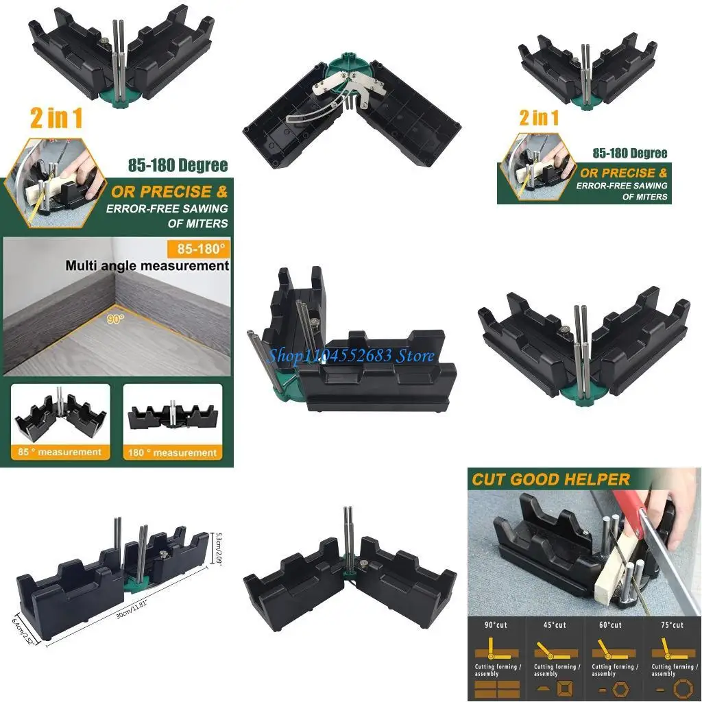 

Y6GD Precise Miter Protractor Tool Woodworking Tools Measuring Template Instrument 2-in-1 Mitre Measuring Cutting Tool