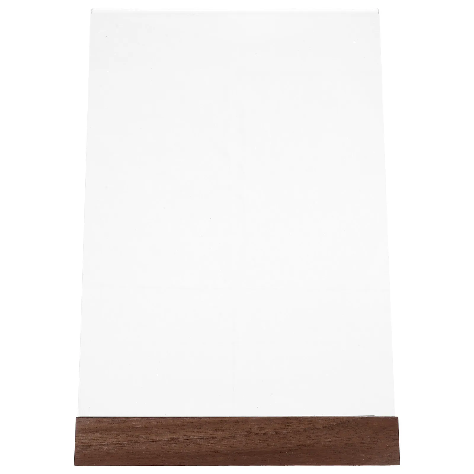 

Прозрачная акриловая подставка для дипломов и сертификатов с двойным креплением и трапециевидным основанием из орехового дерева для офисного стола, отеля, ресторана