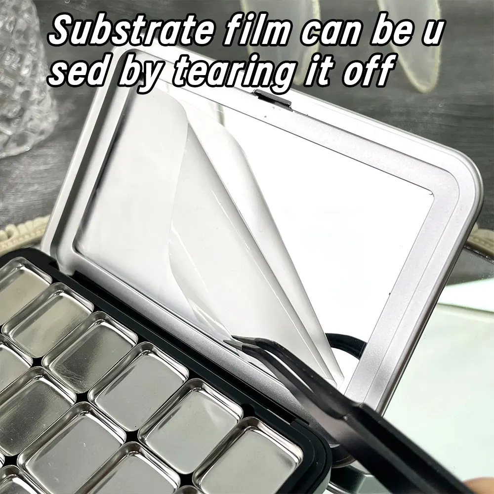 Palette de boîte de peinture aquarelle en fer à 18 grilles, grand foncé avec miroir, fournitures d'art de voyage pour artistes, plateau de rangement pour vernis à ongles Gel