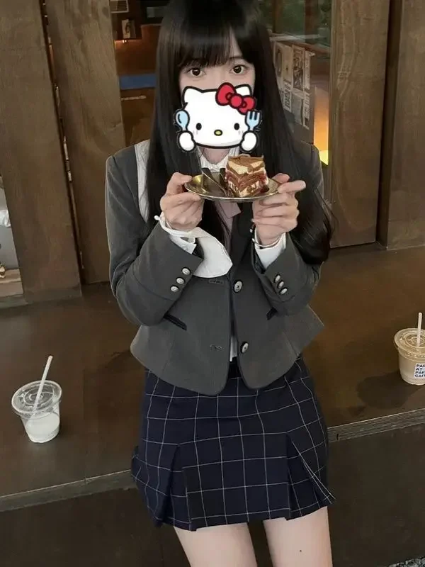 Abito uniforme scolastica primavera/estate Set da studente in stile college stile coreano Abito uniforme scolastica da donna Migliora l'uniforme Jk