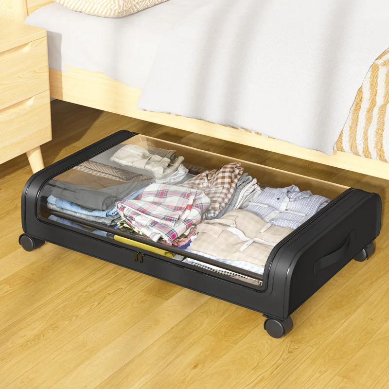 Portable Underbed under storage box dust cover folding crane cleaning box living box