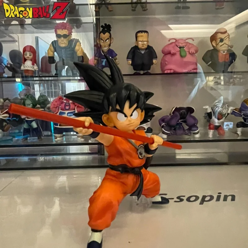 2024 Seven Dragon Ball Saiyan Looking Back At Goku In Yellow Clothes Standing Box Handmade Pvc Decorative Souvenir Model Car Gif