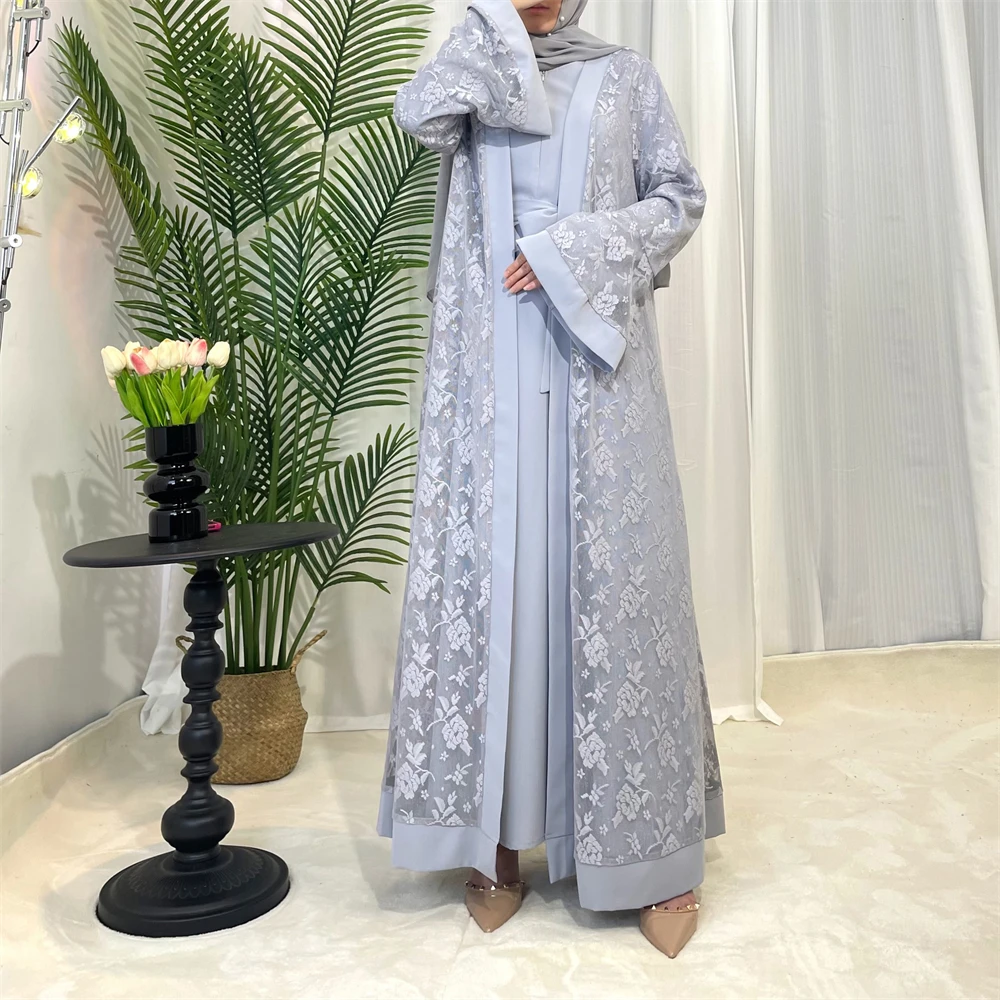 

Ramadan Dubai Kaftan Turkey Abaya Women Muslim 2 Pieces Set Evening Party Dress Eid Jalabiya Islamic Clothing Robe Gown Vestidos