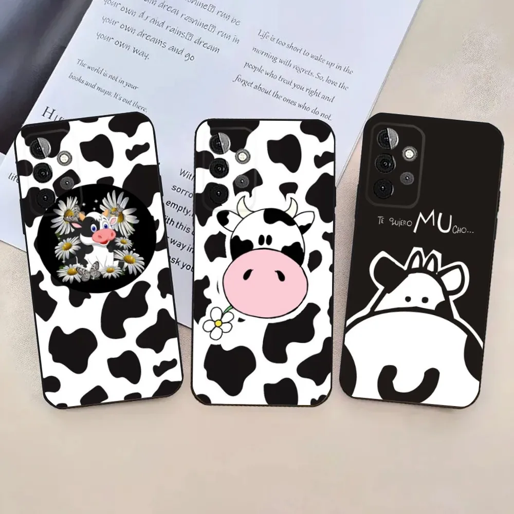 Dairy Cattle Cow Speckle Cute Cover  Phone Case For Samsung Galaxy A13,21s,22,31,32,52,53,71,80,91 Soft Black Cover