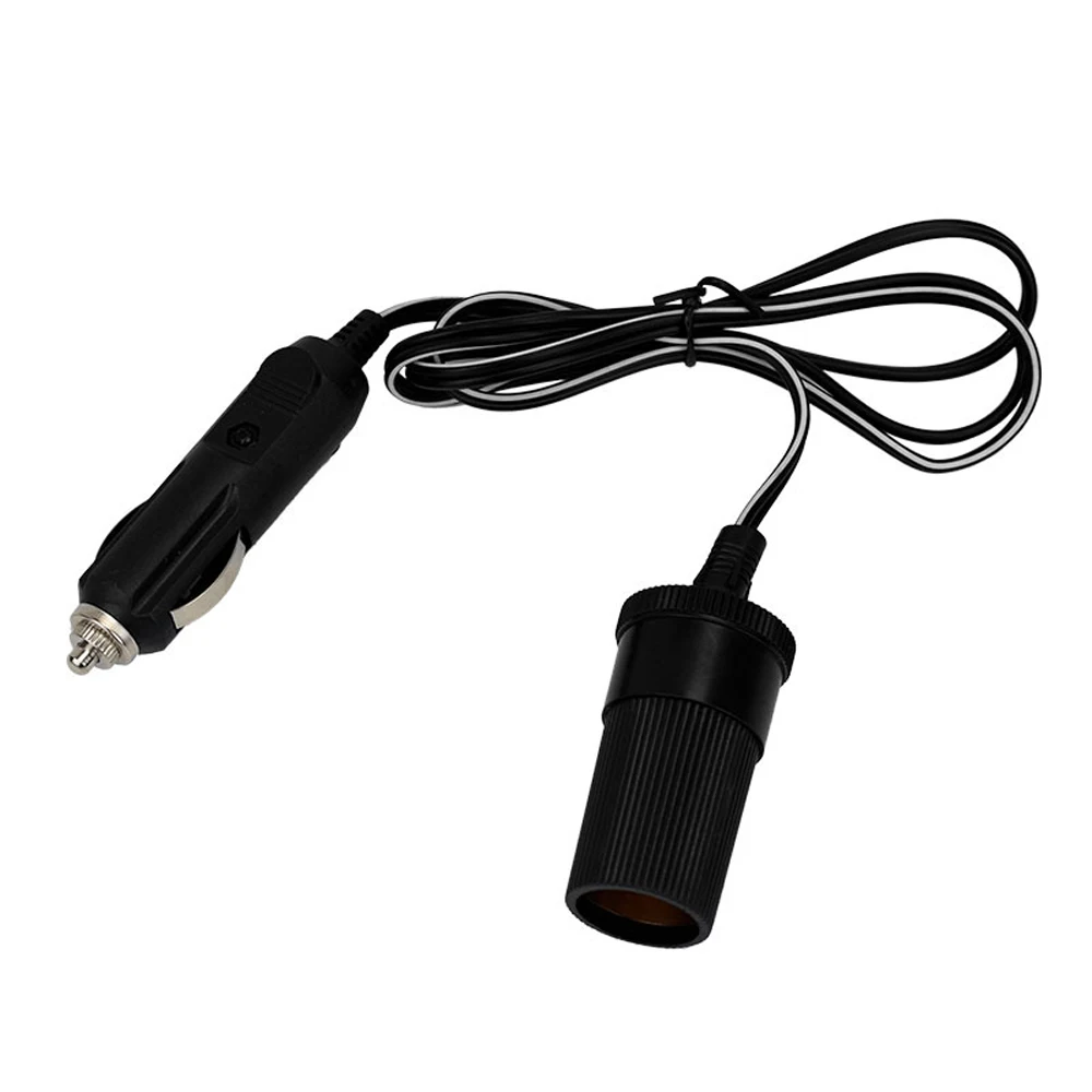 1M Car Cigar Lighter Plug 12V Extension Cable Adapter Female Socket Charger Lead With Indicator Light Extension Line Car Supply