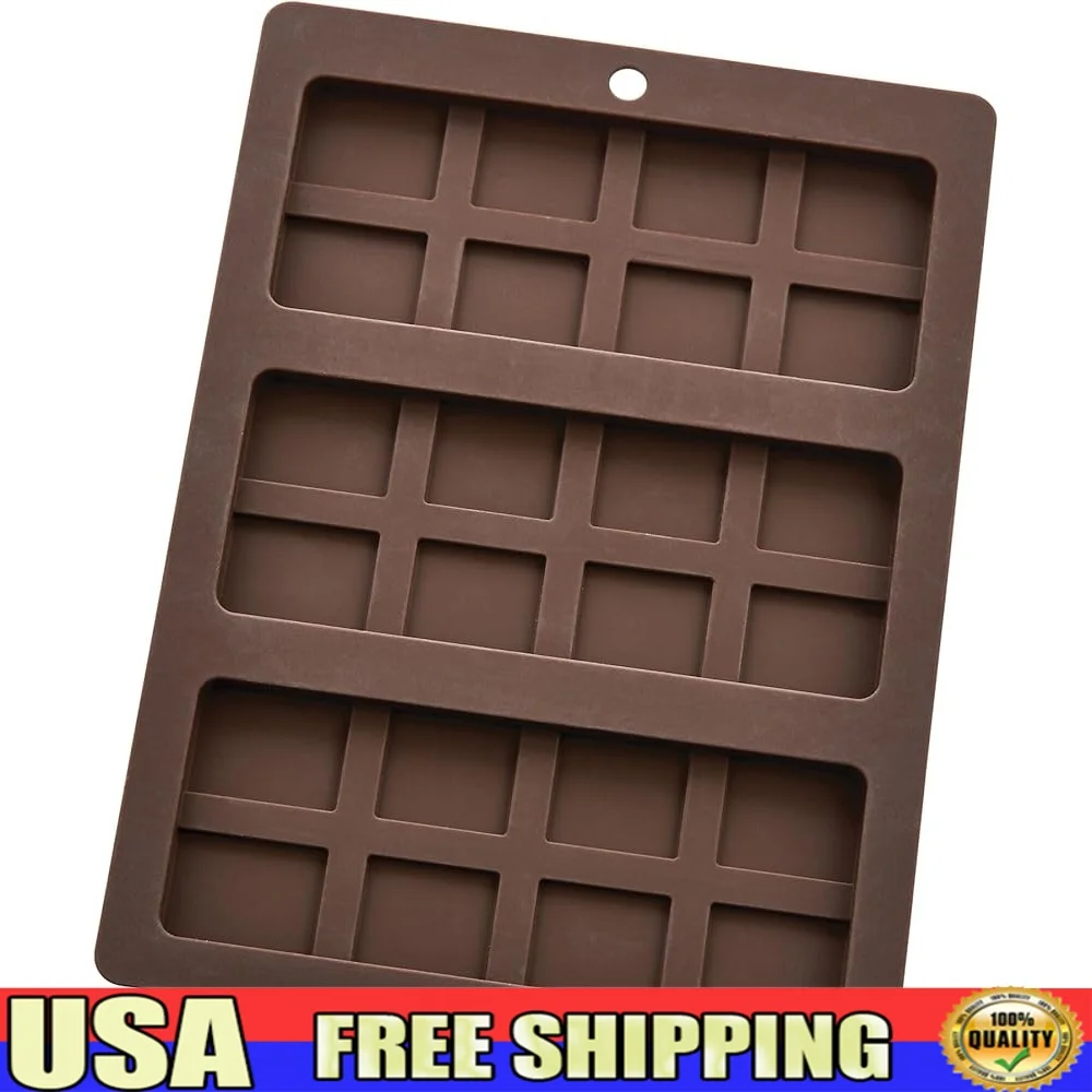 Non-Stick Silicone Chocolate Mold Gourmet Chocolate Bars Flexible Durable Baking Tray Ice Butter Spreads Oven Microwave Safe