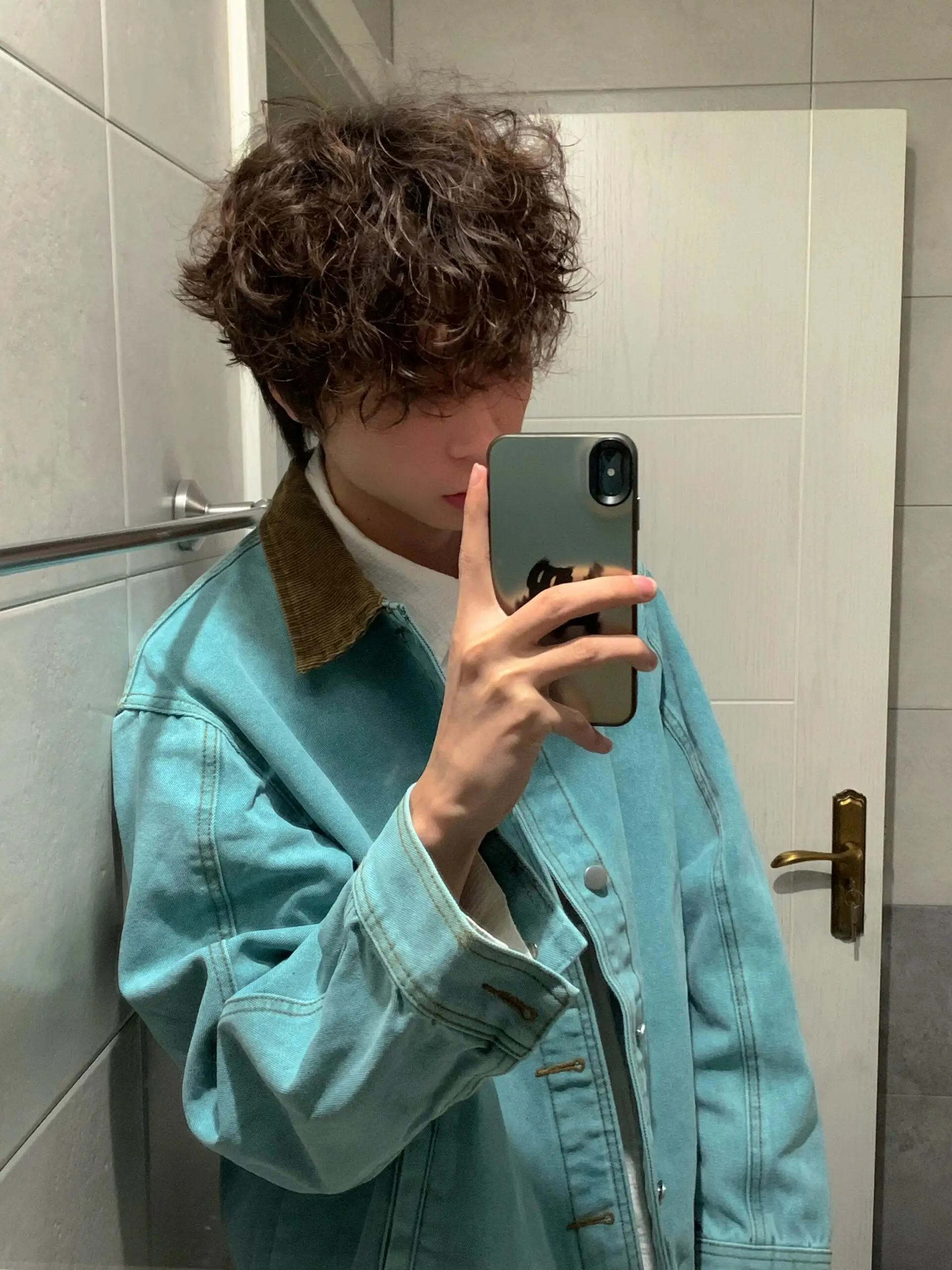 

Мужская демисезонная винтажная куртка-харрингтон Salted Sea Blue Detroit Baseball Cleanfit Workwear с молнией, из хлопка, модная