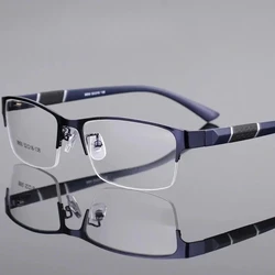 Metal Half Frame Reading Glasses TR90 Farsighted Eyeglasses Business for Men Finished Presbyopic Eyewear with Diopter +1 To +4.0