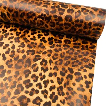 45cm width vinyl leopard print wallpaper for home wall decor self adhesive waterproof wall sticker thick removable contact paper