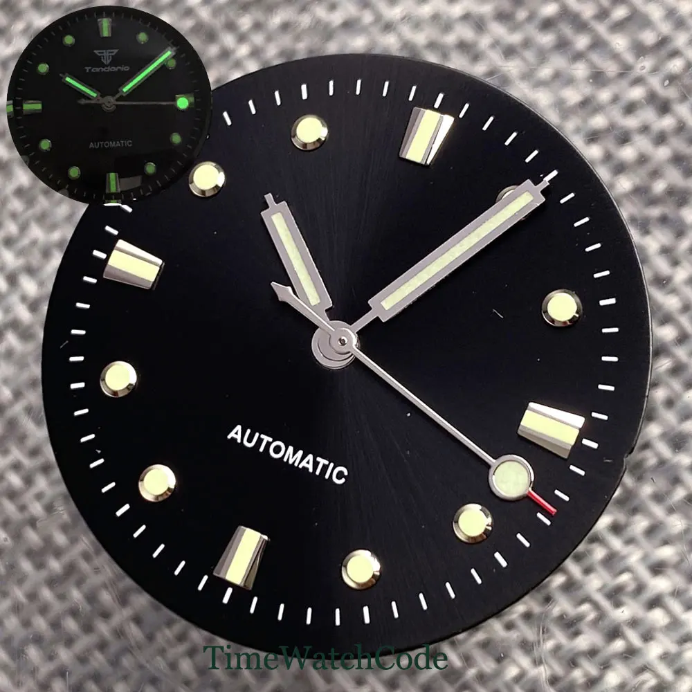 Black Watch Dial Face 29mm Accessories Luminous Hands Fit for NH35 NH36 NH38 ETA2824 PT5000 ST2130 Automatic Movement