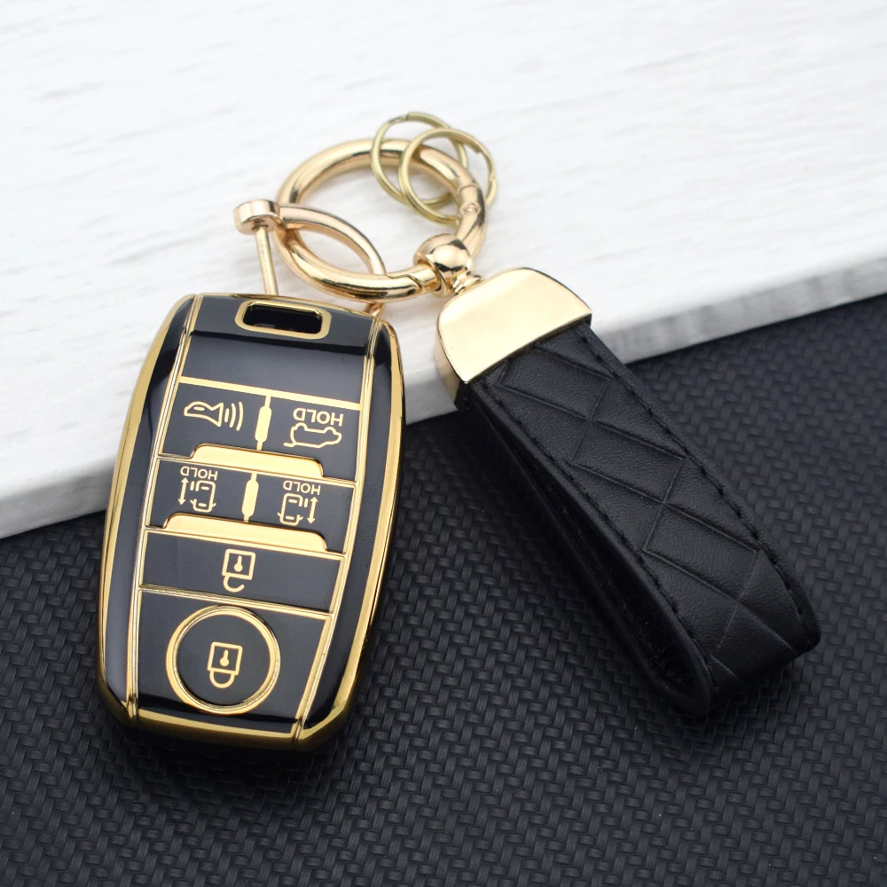 Funda para llave de 6 botones, funda Fob para Kia New Sedona Grand Carnival Sorento L580, doble carnaval, TPU, bolsa para llaves de coche, accesorios de cadena