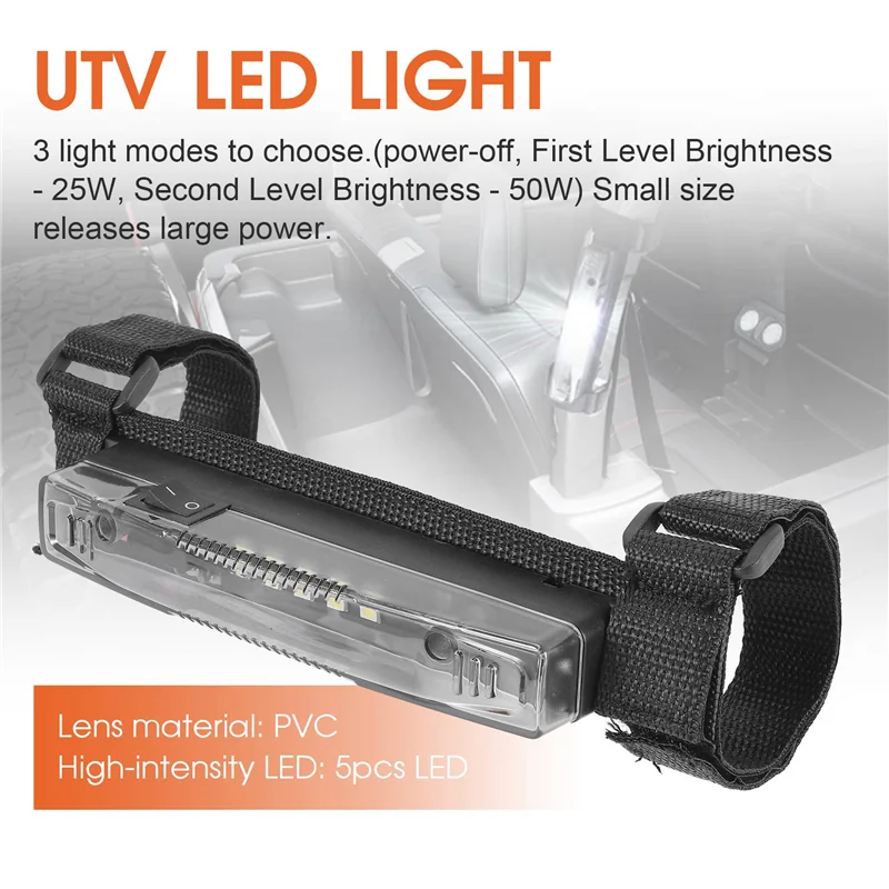 

Precise UTV ATV Interior Light, Universal Roll Bar Mount LED Light Roof Top Lamp For Polaris RZR Can-Am Car