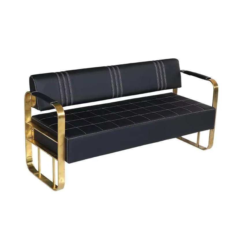 

Beauty Salon Station Waiting Sofa Barber Shop Reception Couch Leather Hair Salon Waiting Chair