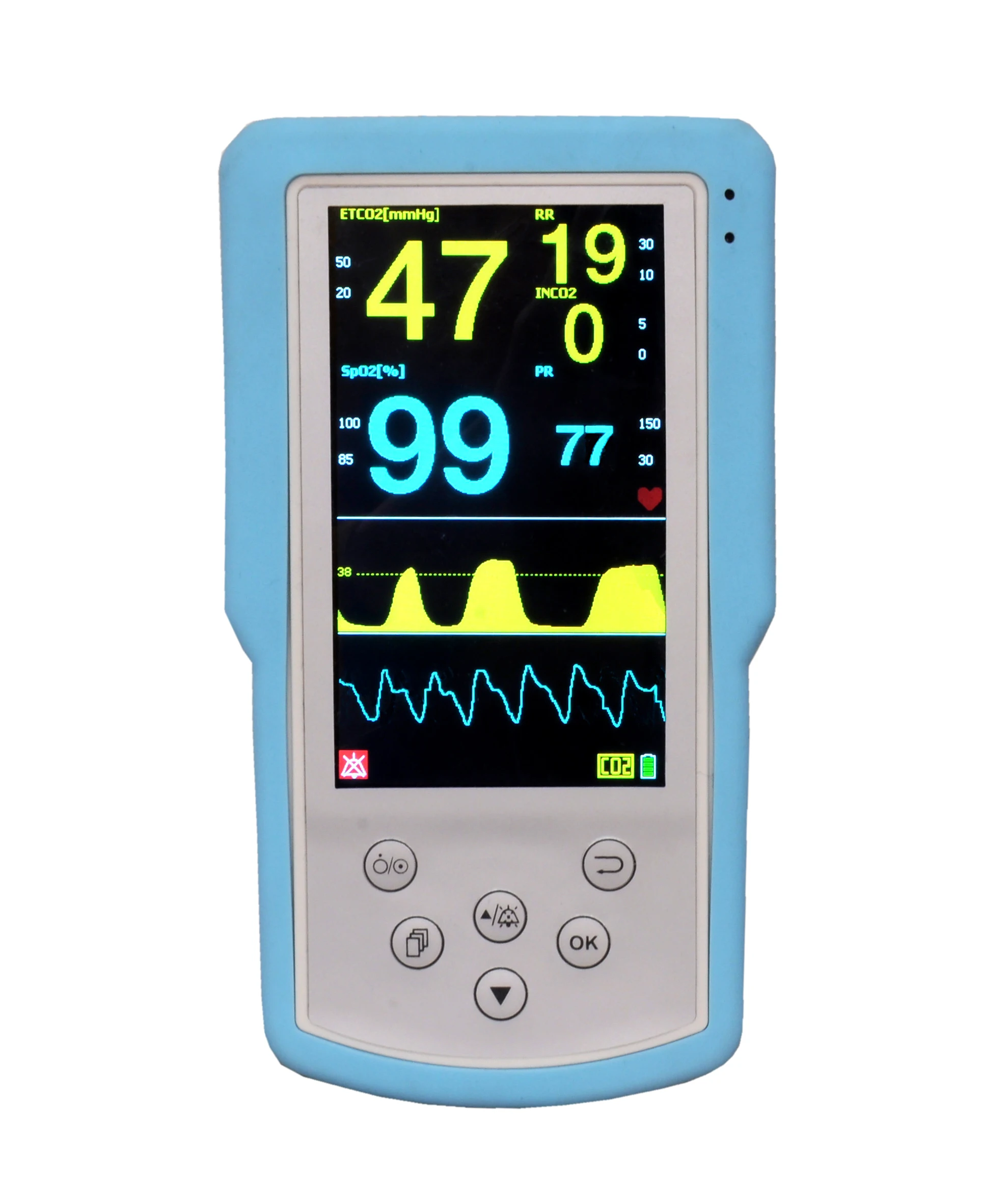 

Medical Portable Handheld Multi Parameters ETCO2 and SPO2 Monitor with Large Display