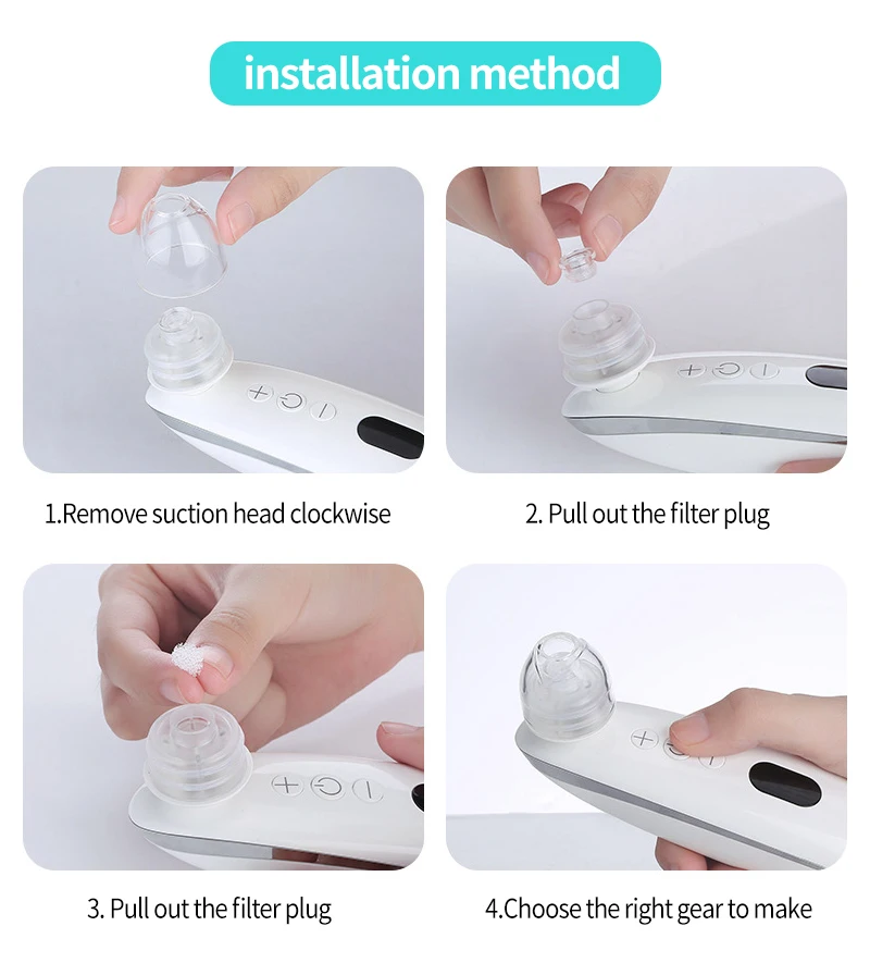 Elettrico per la rimozione dei punti neri Acne del viso Aspirapolvere Pore Adsorber Pulizia profonda dei pori Ricaricabile Strumento di bellezza per la cura della pelle