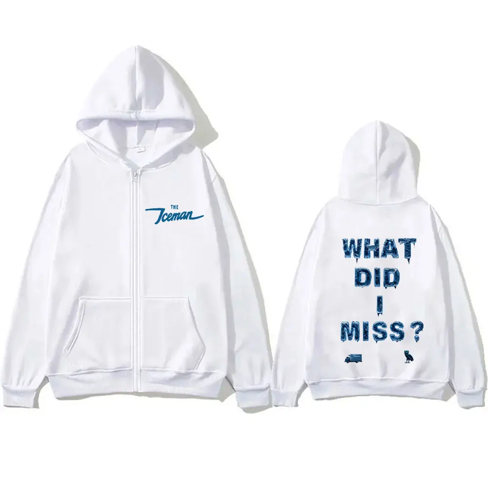 

Rapper Drake What Did I Miss Graphic Zipper Hoodie Men Women Hip Hop Fashion Zip Up Hoodies Men's Vintage Oversized Jacket Coat