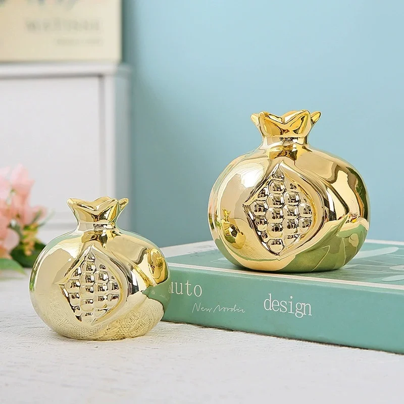 

Pomegranate ceramic jewelry modern minimalist gold-plated home decor creative living room study wine cabinet display accessories