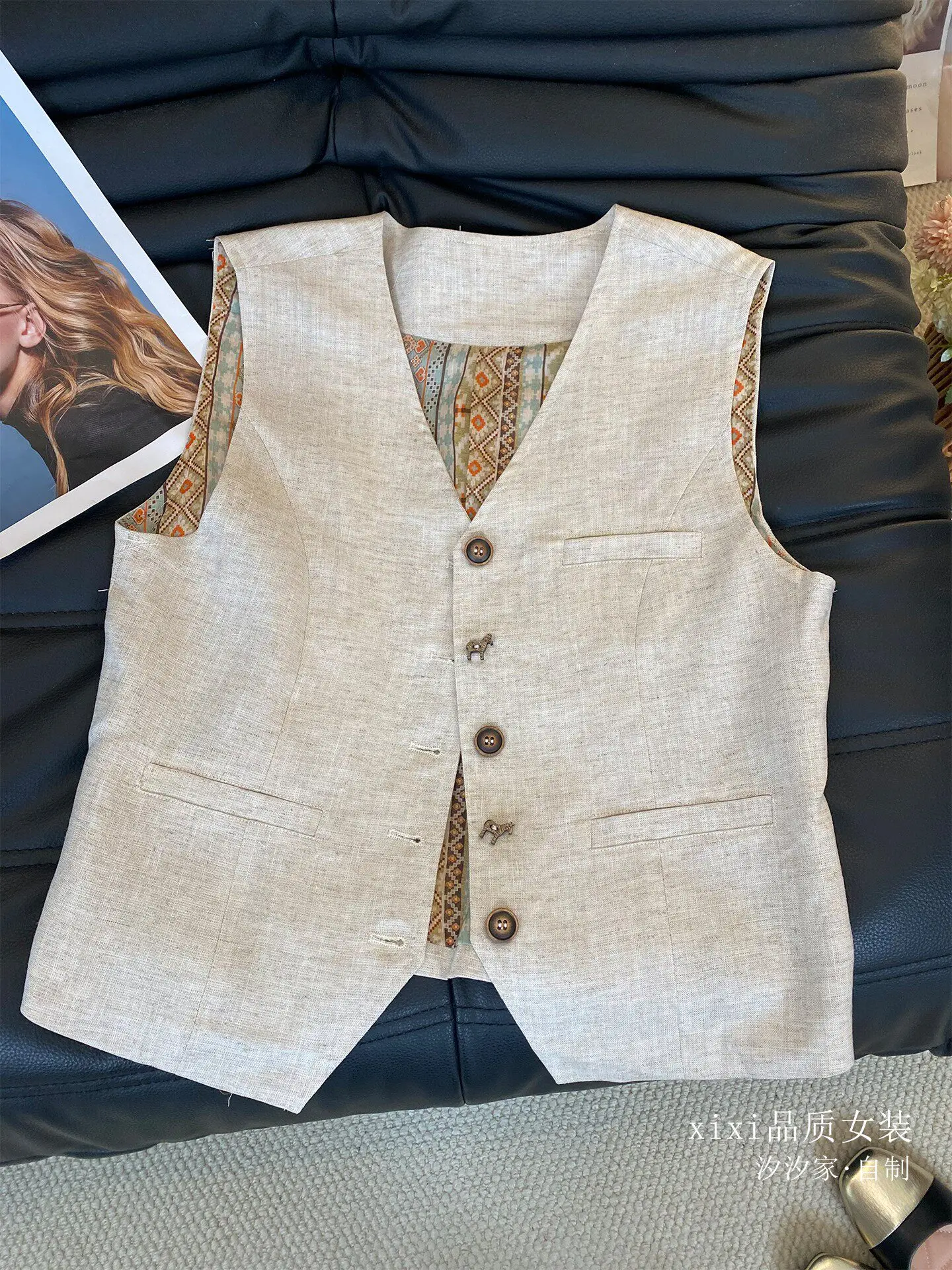 New  suit, vest, thin cotton linen