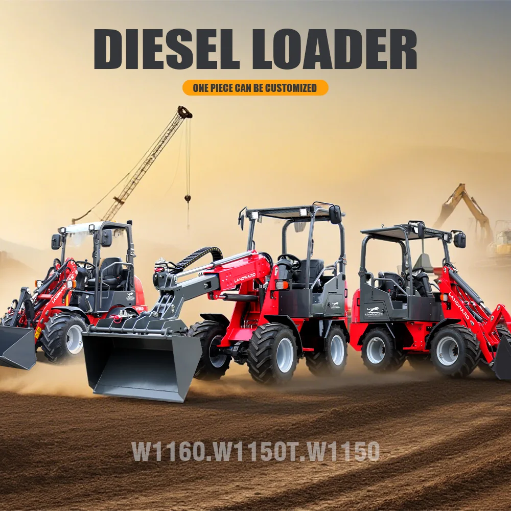 Free Shipping Wheel Loader W810 Compact Diesel Loader EPA CE Yunnei Engine Mini Front Loader with Attachments 1 ton Mini Loader