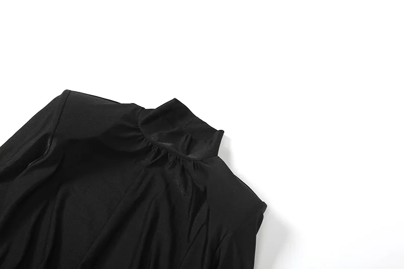 Casual Mini Kleid Frauen Mode Rollkragen Langarm Geraffte Bodycon Bankett Geburtstag Party Outfits Weibliche Clubwear Streetwear