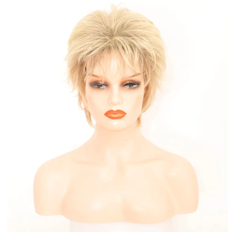 

Заводской женский головной убор, экспорт, европейский и американский парик из волос, модный Т-образный цвет, пушистый темперамент, короткий механизм