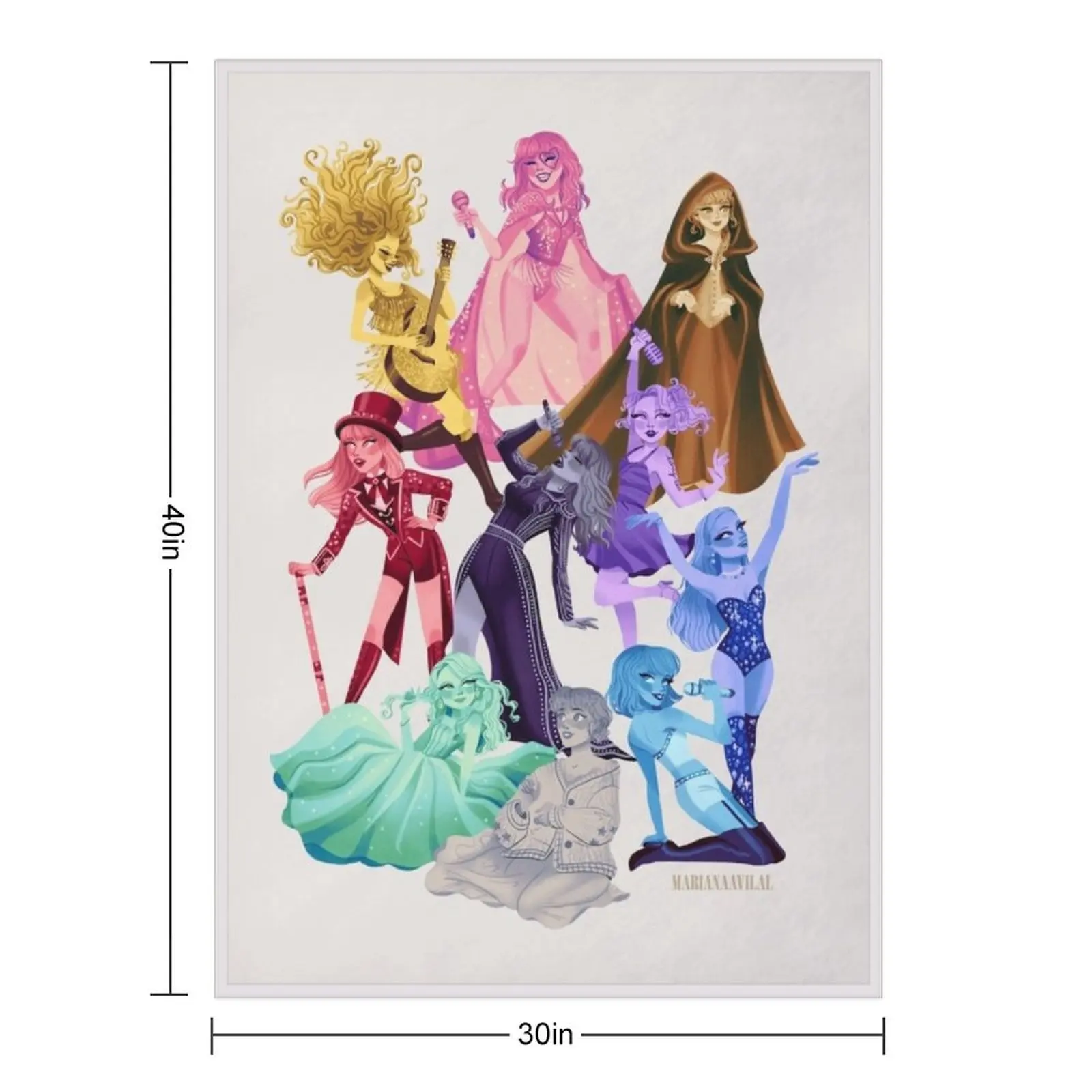 ALL ERAS (Colorful version) Throw Blanket Soft Big Hair Stuffeds For Sofa Thin Blankets