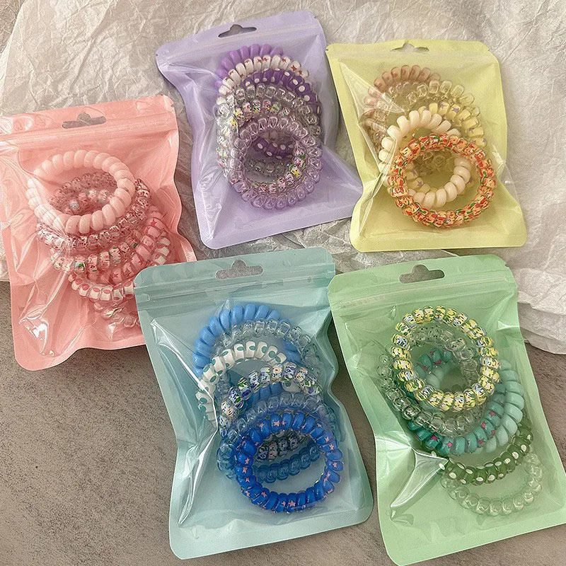 6 piezas de coleteros elásticos con brillo degradado, sin tirones, para coletas y moños diarios, accesorios para el cabello para niñas y adolescentes.