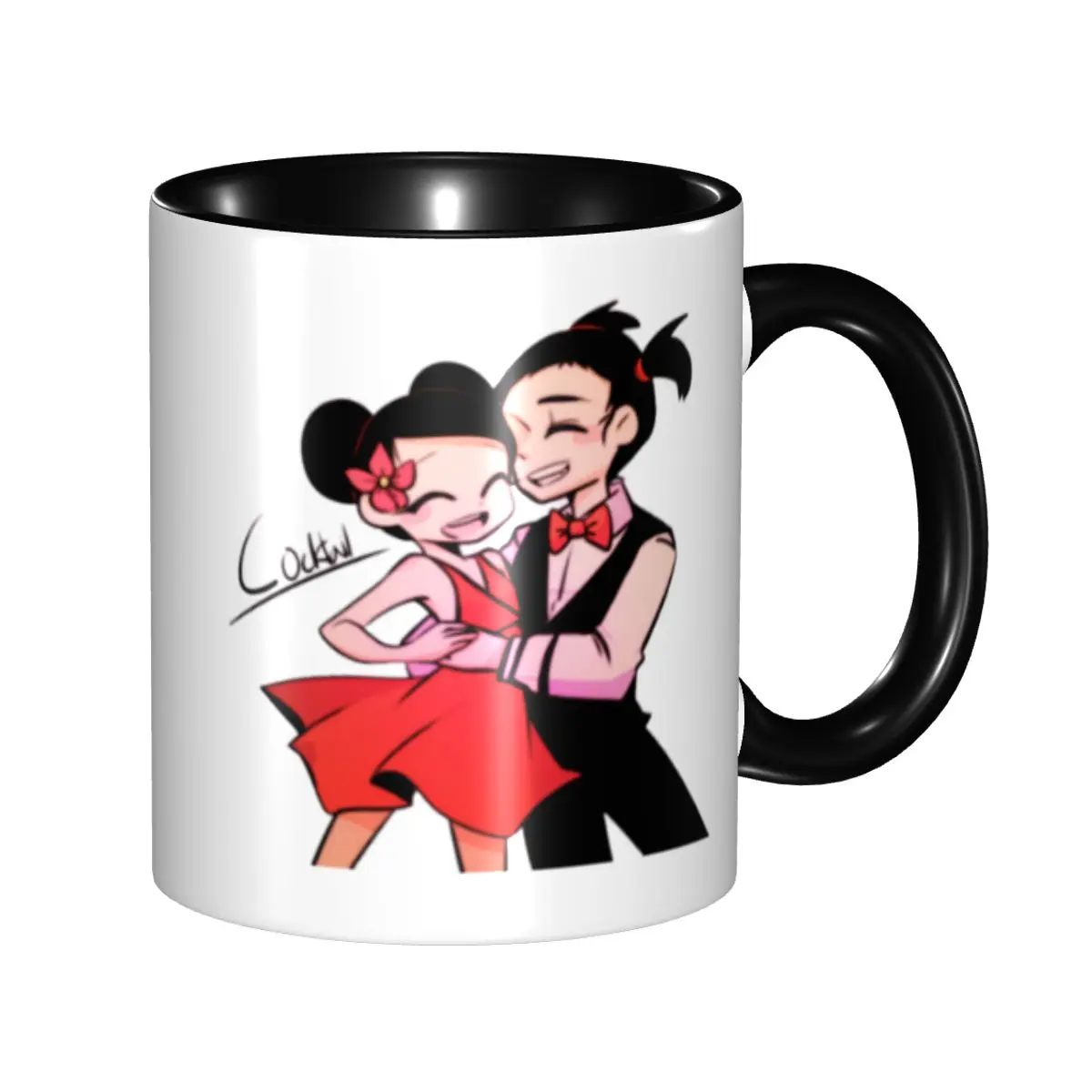 

DIY Animation Anime Pucca And Garu Ceramic Mug Personalized Coffee Cup Creative Present
