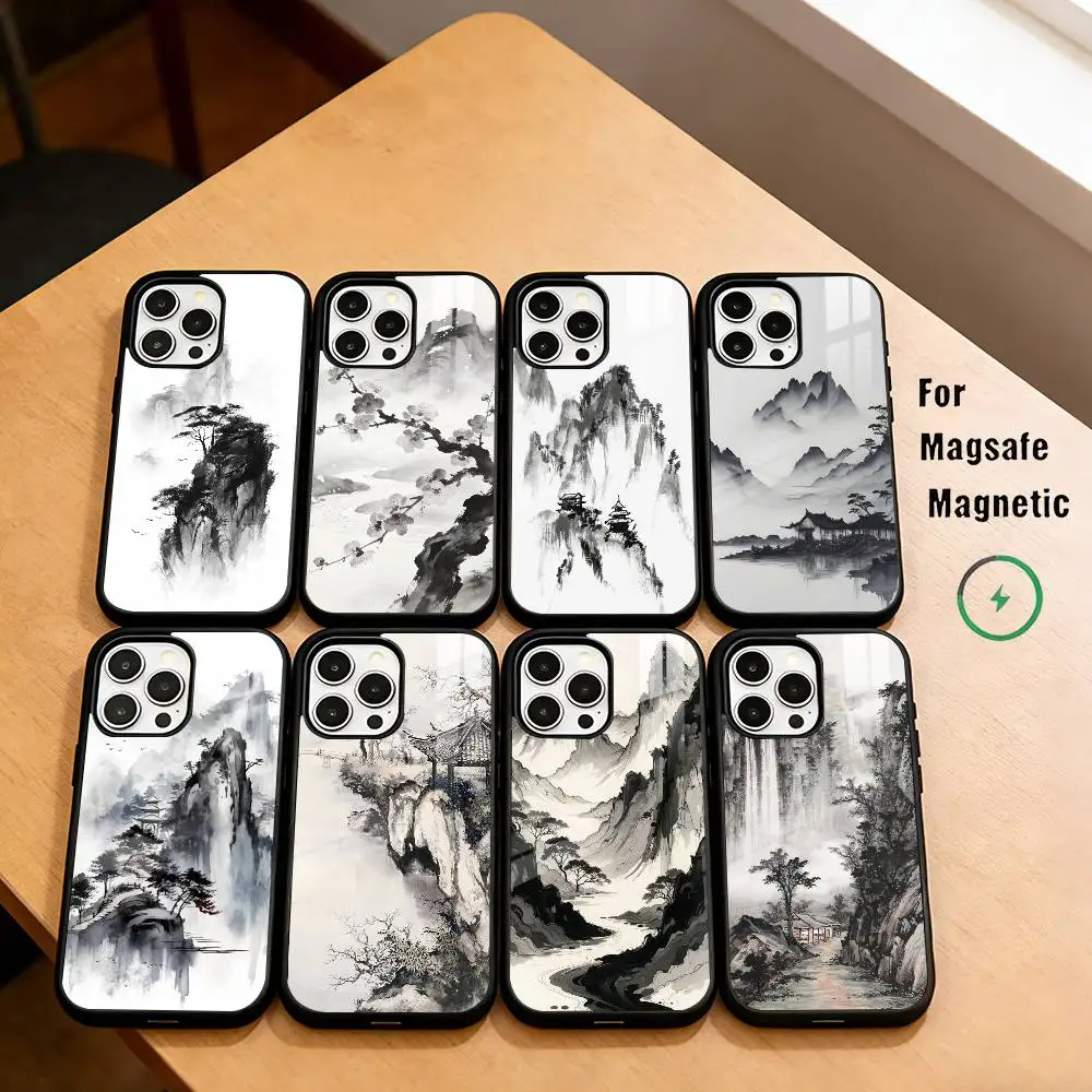 

I-Ink wash landscape painting Phone Case For iPhone17,16,15,14,13,12,11 Plus,Pro Magnetic with Magsafe Wireless Charging