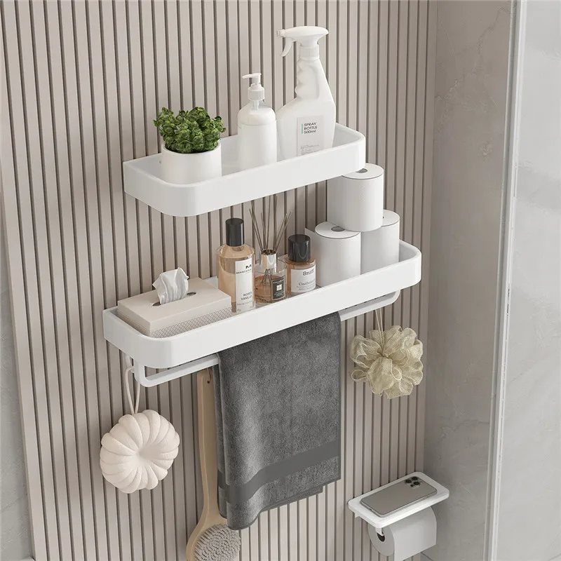 Black Bathroom Storage Holde Gray Bathroom Shelf Aluminum Bathroom Corner shelf Wall Mounted Aluminum Kitchen Storage holder