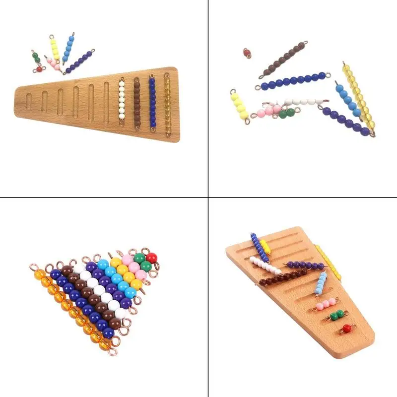 Cuentas Montessori de colores resistentes y duraderas, juguetes Montessori, marco de Cuentas pequeñas, herramientas de aprendizaje educativo de matemáticas divertidas