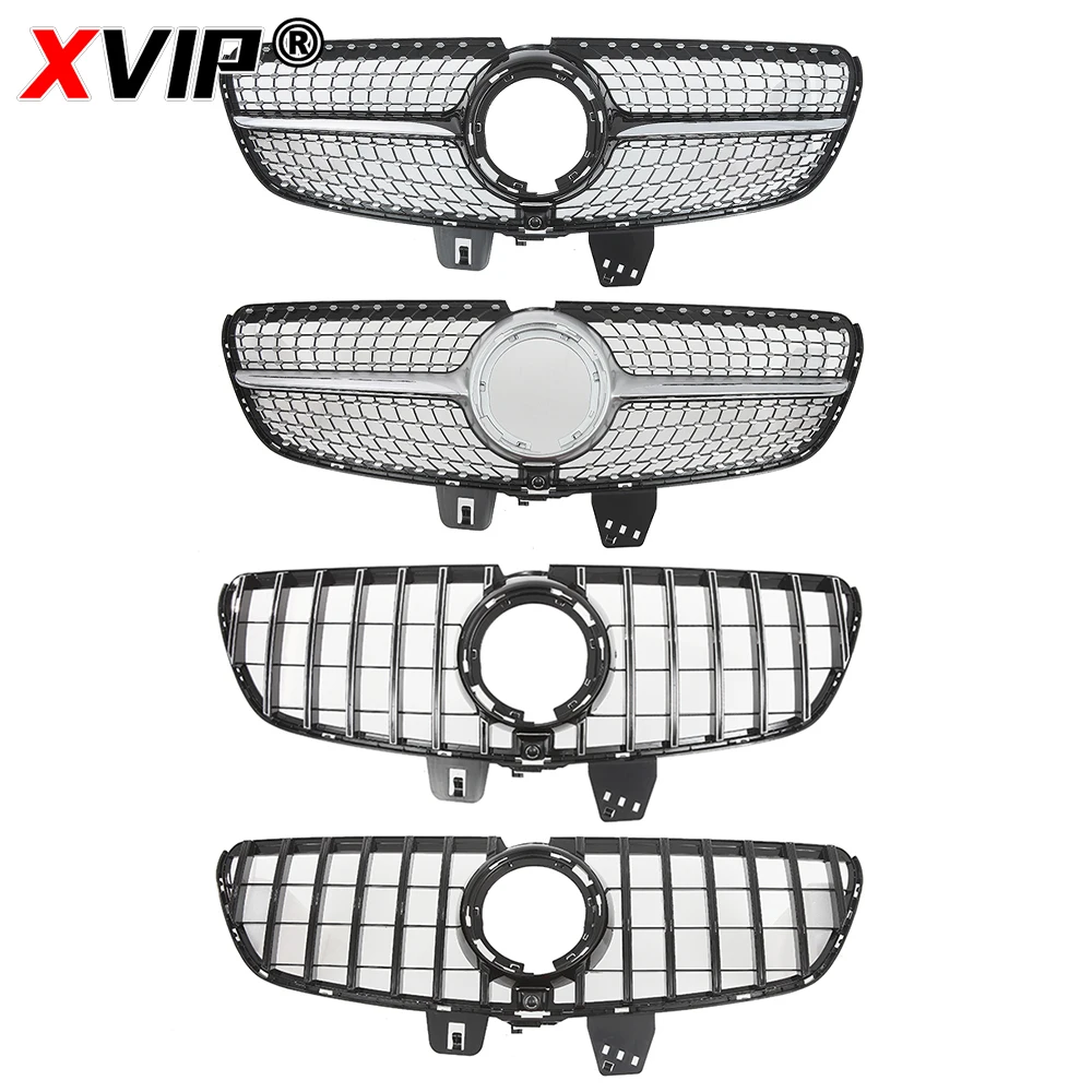 XVIP Chrome Black Diamonds Style Bumper Grille For Mercedes Benz V-Class W447 V250 V260 2021-2023 GTR Style Racing Grille Tuning