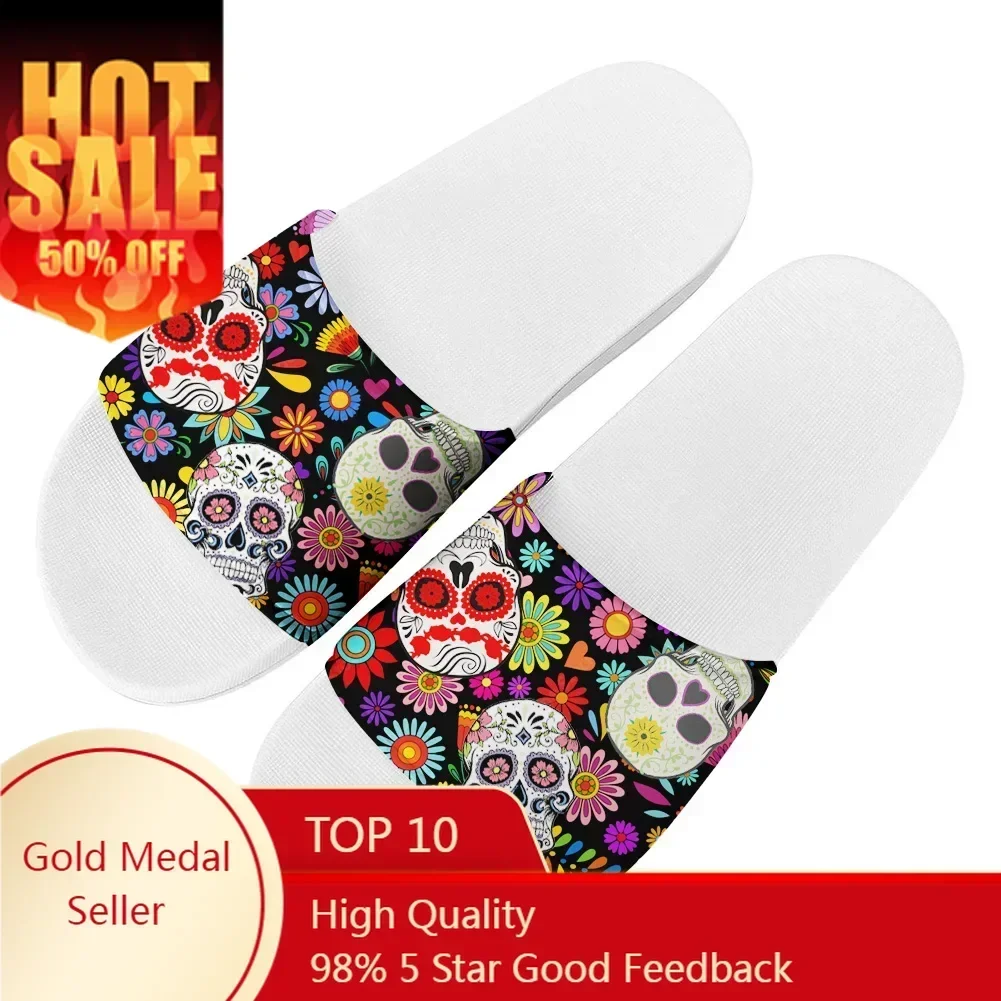 

Day of The Dead Pattern Design Slippers Home Water Shoes Men Women Teenagers Beach Pool Sandals Custom Summer Slipper