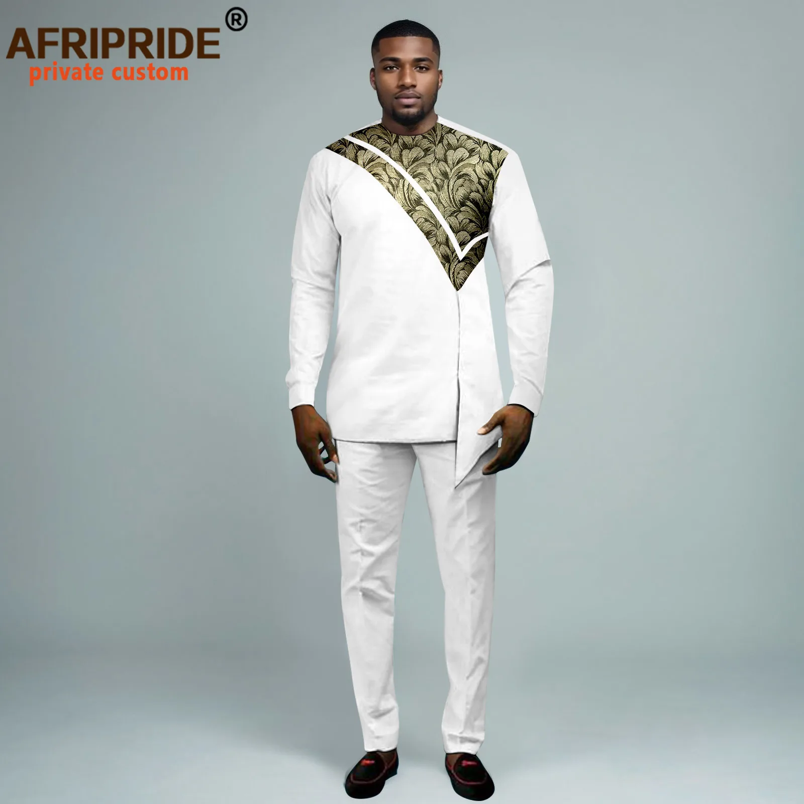 Men Tracksuit African Clothes Dashiki Embroidery Long Sleeve Shirts and Pant 2 Piece Set Dashiki Outfits Ankara Attire 2416055