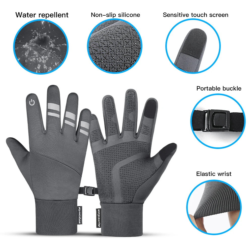 Winter Motorcycle Riding Thermal Cycling Gloves Bicycle Warm Touchscreen Full Finger Gloves Waterproof Outdoor Skiing For Men